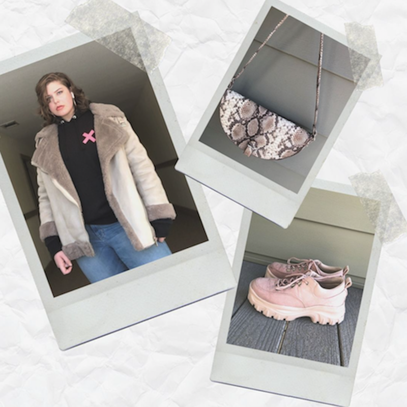 My Back to School Spring Semester #OOTD: Biker Jacket, Hoodie, Jeans, Pink Sneakers, & Faux Snakeskin Purse My Back to School Spring Semester #OOTD: Biker Jacket, Hoodie, Jeans, Pink Sneakers, & Faux Snakeskin Purse
