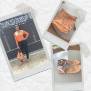 My #OOTD: Orange Shirt, Black Skinny Jeans, Suede Bag & Pink Sandals