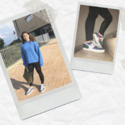 My Monday #OOTD: Blue Sweater, Sheer Black Leggings & Multicolored Sneakers