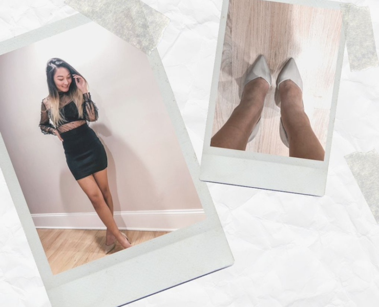 My Saturday #OOTD: Mesh Top, Bodycon Skirt & Pointed Nude Heels