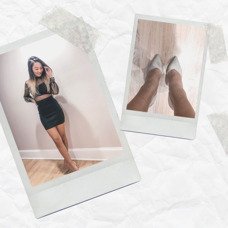 My Saturday #OOTD: Mesh Top, Bodycon Skirt & Pointed Nude Heels