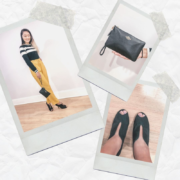 My Thursday #OOTD: Striped Sweater, High Waist Pants, Suede Heels & Leather Wristlet