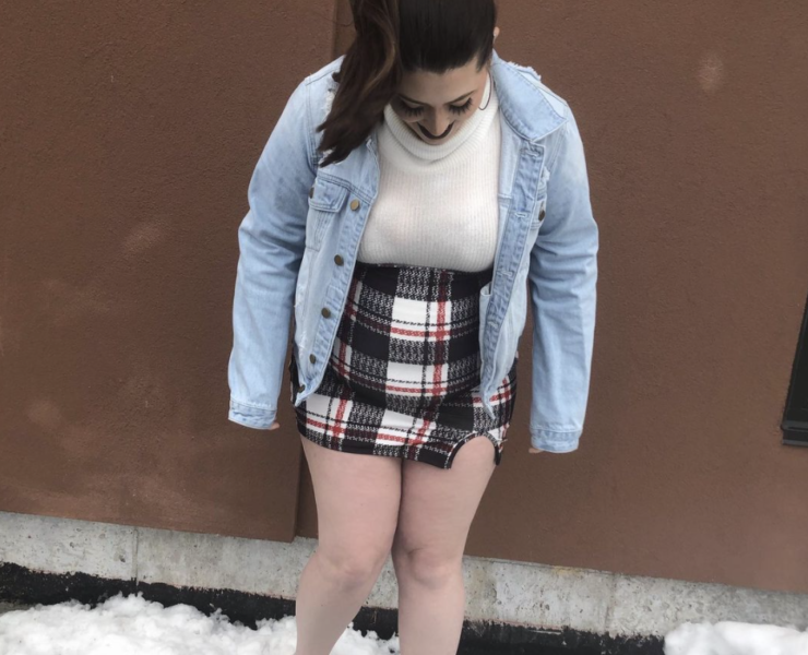 Denim + Plaid #OOTD