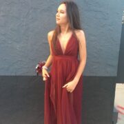 Prom Queen in Maroon
