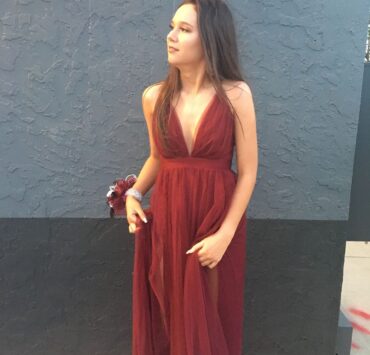 Prom Queen in Maroon