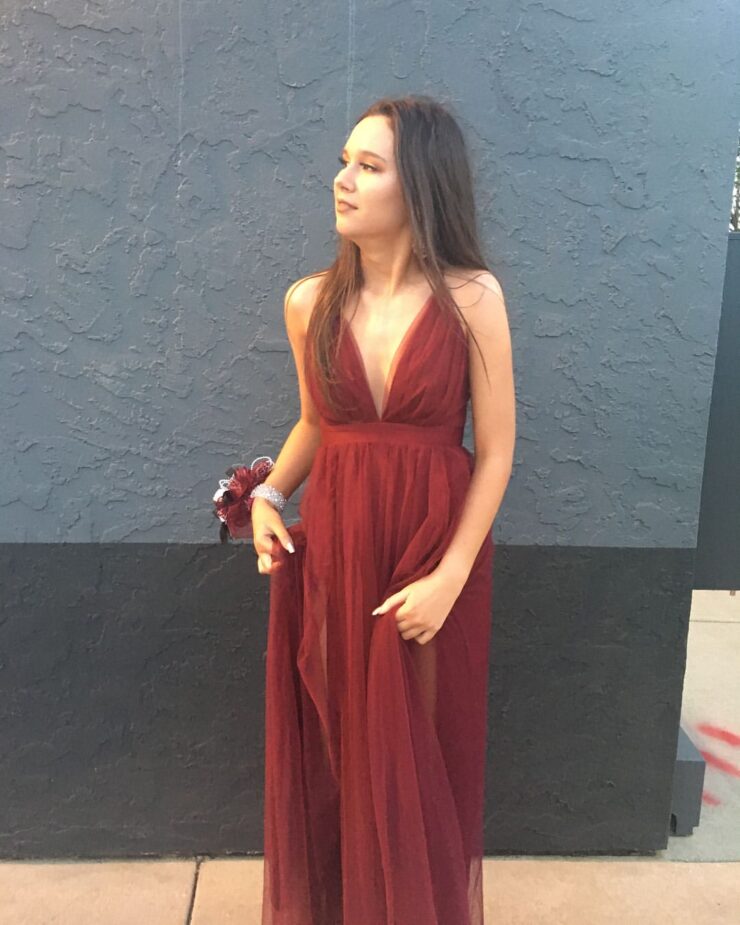 Prom Queen in Maroon
