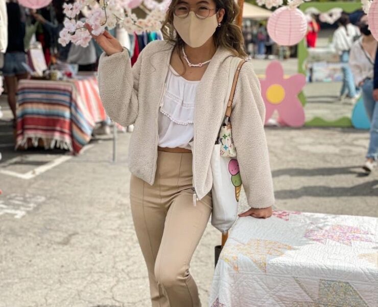 What a Beautiful, Sky Blue Day to Be Present at a Cherry Blossom Vintage Market