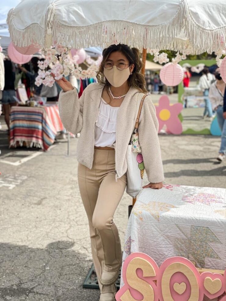 What a Beautiful, Sky Blue Day to Be Present at a Cherry Blossom Vintage Market