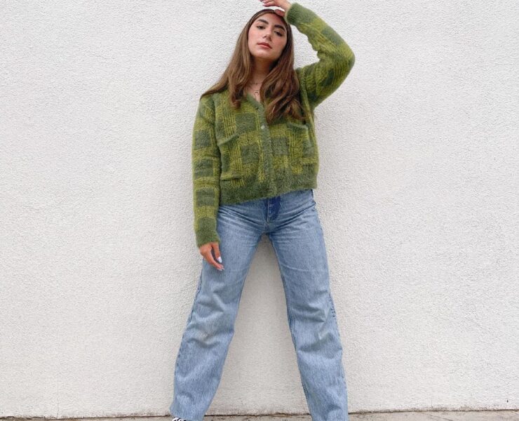 Green Fuzzy Cardigan #OOTD