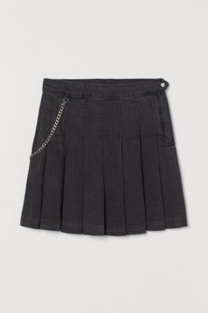 H&M Pleated Denim Skirt
