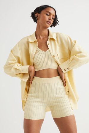 H&M Yellow Rib Knit Shorts