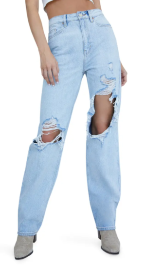 Ripped ’90s High Waist Refuge Denim  Boyfriend Jeans