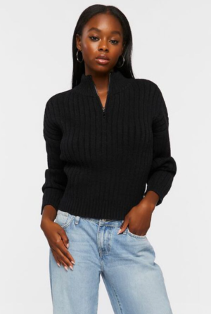 Forever 21 Black Half-zip Sweater
