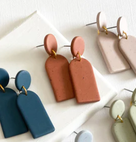 Dome Drop Polymer Clay Jenny Drake Designs Earrings