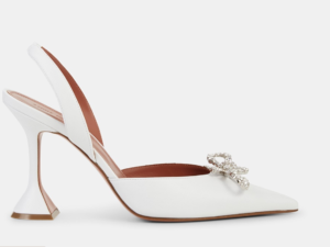 Amina Muaddi White Nappa Rosie Slingback Pump