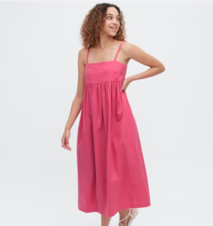 Uniqlo Linen-Blend Gathered Camisole Dress