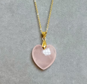 Etsy Natural Rose Quartz Necklace
