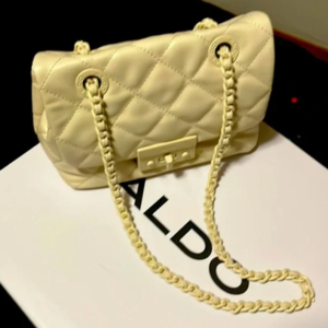 Aldo cream handbag with chain