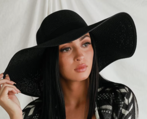 Etsy Black Noir Oversized Straw Sun Hat Brim