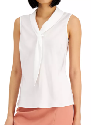Sailor-Style Tie-Neck Sleeveless Top