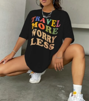 SHEIN Slogan Graphic Drop Shoulder Tee