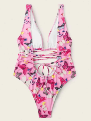 Shein Butterfly Tie Back Swimsuit