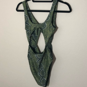 Shein Snake Print Cut Out One Piece Swimsuit