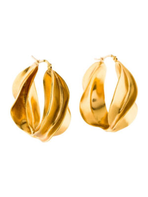 Celine Gold Wavy Hoop Earrings