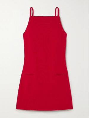 Staud Red Rhythm Crepe Dress