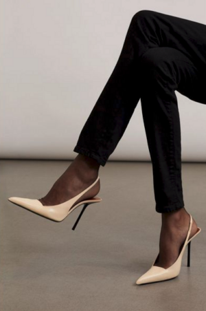 YSL Beige Slingbacks