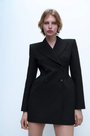 Zara Blazer Dress Black
